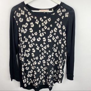 Rebecca Taylor silk floral blouse black